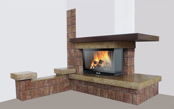 Облицовка Corallo sx с банкетой (EdilKamin)_0